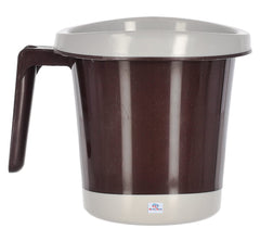 Heart Home Multiuses Leightweight, Unbreakable Strong Plastic Bathroom Mug 1 Litre Pack of 3 (Brown)-46HH0268
