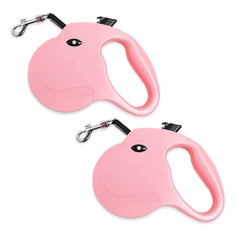 Kuber Industries Retractable Dog Leash|One Button Break with Safety Lock|Automatic & Non-Slip Handle|WINDOG-1092|Soft Padded Handle for Comfort Grip|Pet Training & Walking Accessory|Pink (Pack of 2)