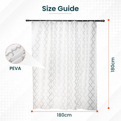 Kuber IndustriesSoft Texture Bath curtain|Natural Drape Waterproof Shower Curtain 6 Feet|Pack of 4|Silver