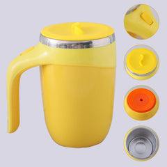 Heart Home Anti-Fall Insulated Coffee Mug with Suction Bottom | Leak-proof Stainless Steel Tumbler | Coffee Mug with Lid and Handle | 500 ML | Yellow