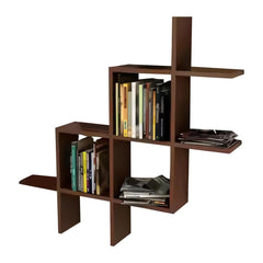 Heart Home Durable Wooden Sturdy & Long Lasting Floating Wall Mount Wooden Wall Shelf for Bedroom & Living Room | Furniture Wall Rack Shelf for Decor | Brown