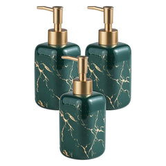 Heart Home Liquid Soap Dispenser | Handwash Soap Dispenser | Soap Dispenser for Wash Basin | Shampoo Dispenser Bottle | Bathroom Dispenser Bottle | 3 Piece |300 ml | Green