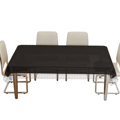 Heart Home Dining Table Cover | PVC Table Cloth Cover | 6-Seater Table Cloth | Table Protector Cover | Table Cover for Dining Table | Silver Lace Table Cover | 60x90 Inch | DTC | Black