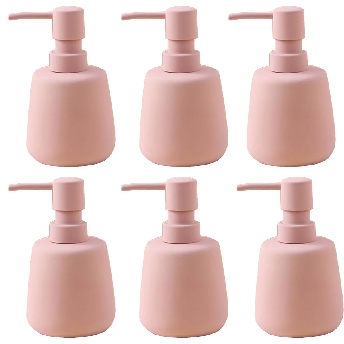 Kuber Industries Liquid Soap Dispenser | Handwash Soap Dispenser | Soap Dispenser for Wash Basin| Bathroom Dispenser Bottle | 6 Piece | Pack of 2 | 260 ml | JY00159PK | Pink