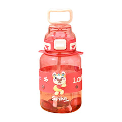 Kuber Industries Pack of 6 Kids Water Bottle With Straw |Sipper Water Bottle For Kids Boys Girls| Water Bottle with Locking Flip Lid | 800 ml |Red | SYZ-7744B