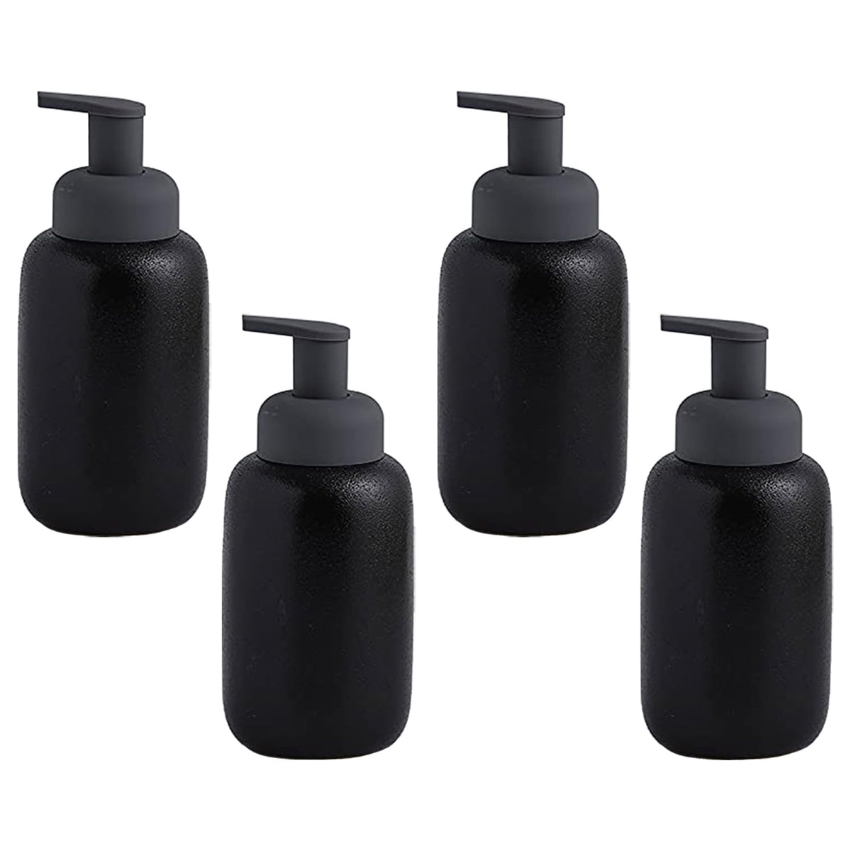 Kuber Industries Liquid Soap Dispenser | Handwash Soap Dispenser | Soap Dispenser for Wash Basin | Shampoo Dispenser Bottle | Bathroom Dispenser Bottle | Pack of 4 | JY00012 | 400 ml | Black