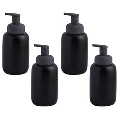 Kuber Industries Liquid Soap Dispenser | Handwash Soap Dispenser | Soap Dispenser for Wash Basin | Shampoo Dispenser Bottle | Bathroom Dispenser Bottle | Pack of 4 | JY00012 | 400 ml | Black