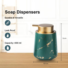Kuber Industries Liquid Soap Dispenser|Handwash Soap Dispenser|Soap Dispenser for Wash Basin|Shampoo Dispenser Bottle|Bathroom Dispenser Bottle|3 Piece|400 ml|ZX010BK|Black