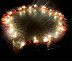 Kuber Industries Diwali Diya 2 Meter String Lights Diwali Lights for Decoration 20 Diya's Diwali Candle String Light Decorative Lights for Diwali (Brown)