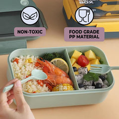 Kuber Industries Insulated Lunch Box for Kids & Adults|Premium Food-Grade PP Plastic|Leakproof & Spill Proof|Dishwasher & Microwave Safe Lunch Box|1000 ML|HX0043128|Yellow & Blue (Pack of 6)