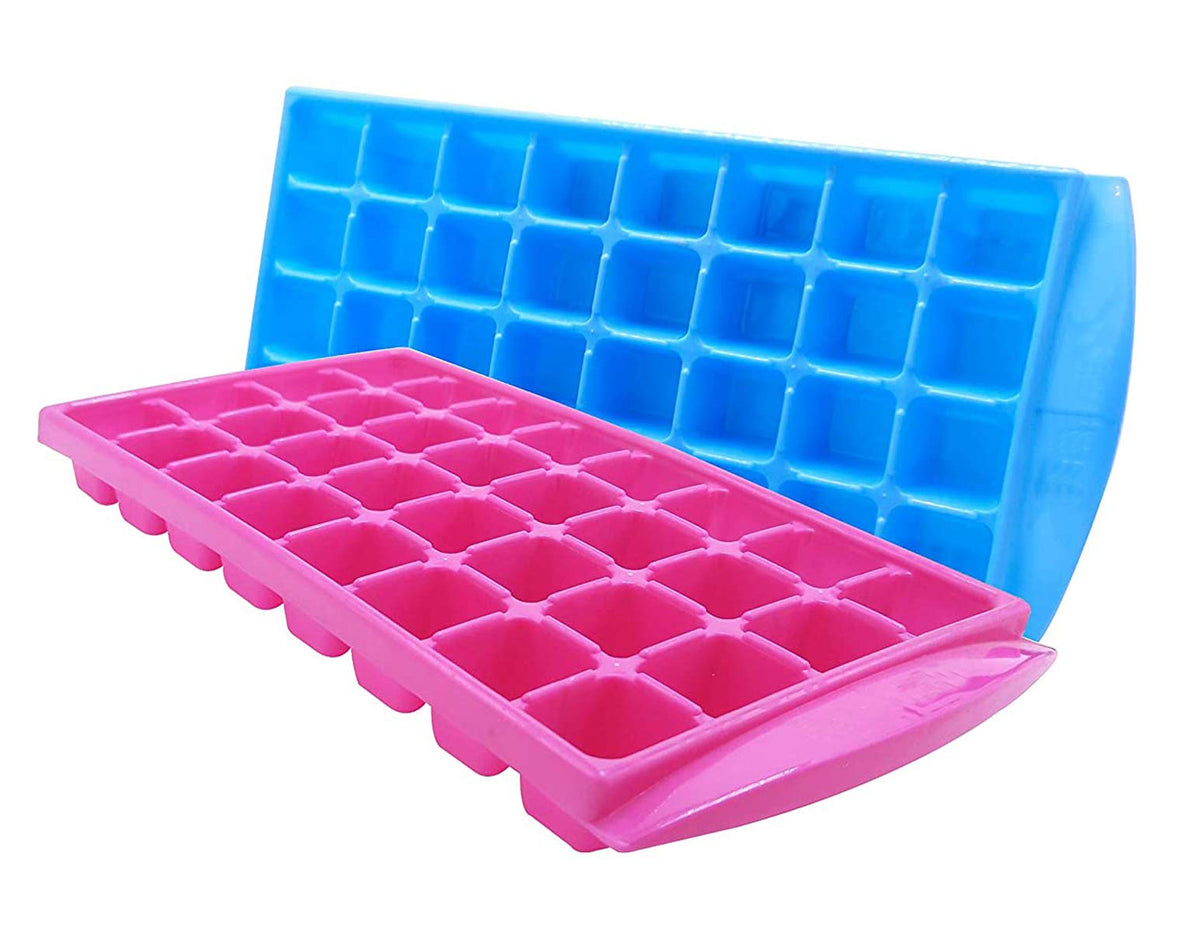 Kuber Industries BPA Free Easy Release Ice Cube Tray/Bin/Box Set with 14 Section- Pack of 9 (Cream)-HS43KUBMART25754