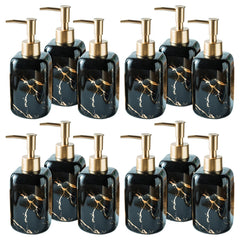Kuber Industries Liquid Soap Dispenser | Handwash Soap Dispenser | Soap Dispenser for Wash Basin| Bathroom Dispenser Bottle | 12 Piece | Pack of 4 | 300 ml | ZX024BK | Black