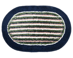 Heart Home Strips Design Soft Cotton Doormat Dirts Trapper Mat Bath Door Mat Machine Washable for Porch/Kitchen/Bathroom/Laundry Room- Pack of 2 (Blue & Red)-50HH01921