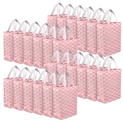 Heart Home Shopping Handbag | Grocery Handbag | Shopping Bag | Grocery Shopping Bag | Reusable Shopping Bags | Vegetable Bag | Zig-Zag Carry Bag | Pack of 24 | Pink