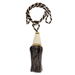 Kuber Industries Beads Beautiful Design Polyester 2 Pieces Curtain Tie Back Tassel Set (Brown) CTKTC33549