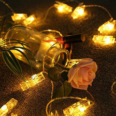 Heart Home LED String Lights | 20 Photo Clip String Lights for Hanging Birthday Photo | Festival | Wedding | Home Decoration | LED Clip Lights | Warm White