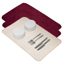 Kuber Industries Dish Dry Mat | Microfiber Self Drying Mat | Kitchen Drying Mat | Water Absorbent Kitchen Mat | Embossed Dish Dry Mat | 50x70 | Pack of 3 | Multicolor