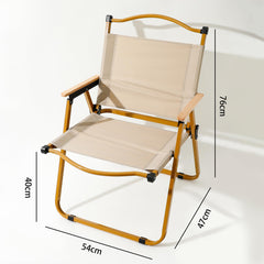 Kuber Industries (Set of 5) Portable & Foldable Chair for Travelling - Camping Cloth Kurchi for Outdoor Beach & Home Aram - Khaki