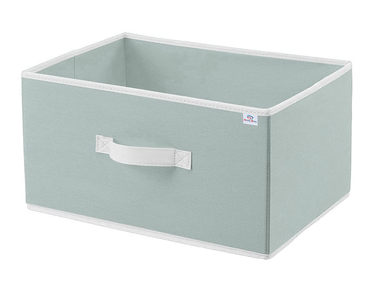 Heart Home Multipurposes Rectangular Flodable Storage Box|Drawer Storage and Cloth Organizer|Durable Handle|Size 40 x 29 x 23 (Grey)-HS40HEARTH23892, Non-woven
