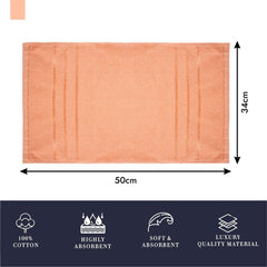 Kuber industries Face Towel | Towels for Facewash | Towels for Gym | Facewash for Travel | Towels for Daily use | Workout Hand Towel | Lining Design | 14x21 Inch | Pack of 2 | Peach