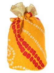 Kuber Industries Multiuses Bandhej Print Potli Bag for women With Drawstring Set of 10 (Assorted)