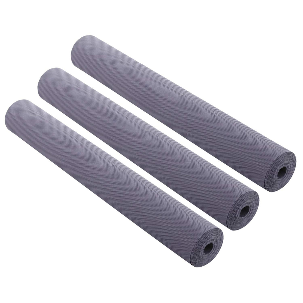 Kuber Industries 3 Pieces Multipurpose Textured Super Strong Anti-Anti Skid Mats and Liners for Drawer, Refrigerator, Cupboard, Shelf, Size 45X300cm (3 Meter Roll, Grey)