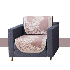 Heart Home Sofa Cover | Net Sofa Slipcover Set | Sofa Cover for Living Room | Sofa Slip Cover for Hall | 5-Seater Sofa Cover for Home Decor | Sofa Cover Set | Peacock-Design | 10 Piece | Cream