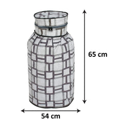 Kuber Industries Square Printed PVC Lpg Gas Cylinder Cover, Maroon & Cram, Standard (HS43KUBMART025625)