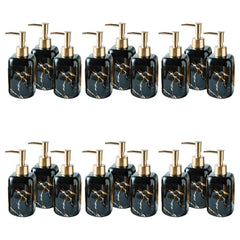 Kuber Industries Liquid Soap Dispenser | Handwash Soap Dispenser | Soap Dispenser for Wash Basin| Bathroom Dispenser Bottle | 18 Piece | Pack of 6 | 300 ml | ZX024BK | Black