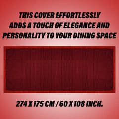 Heart Home Dining Table Cover | Cotton Table Cloth Cover | 8 Seater Table Cloth | Barik Check Table Cover | Table Protector | Table Cover for Dining Table | 60x108 Inch | DTC | Maroon