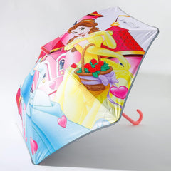 Kuber Industries Disney Princess Print Umbrella For Kids|Automatic Umbrella For Rain-Pack of 4 (Multi)