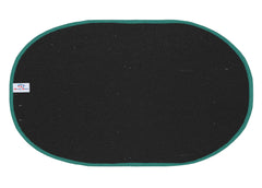 Heart Home Oval Shape Microfiber Anti Slip Door Mat (14'' x 23'', Green)-HEART12074