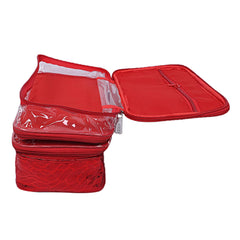 Kuber Industries CTKTC21153 Laminated PVC Make Up Kit Cum Jewellery Kit (Transparent , Maroon)