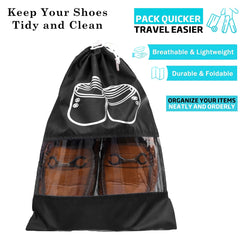 Heart Home Shoe Cover | Travel Shoe Storage Bags | Polyester Storage Bags | Drawstring Shoe Cover | Clear Transparent Shoe Storage Organizer | Pack of 6 | Multi