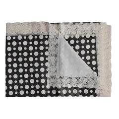 Kuber Industries 60"x90" Dot Printed PVC Waterproof, Antislip & Wipe Clean Dinning Table Cover for 6 Seater (Black & White)-HS43KUBMART25648