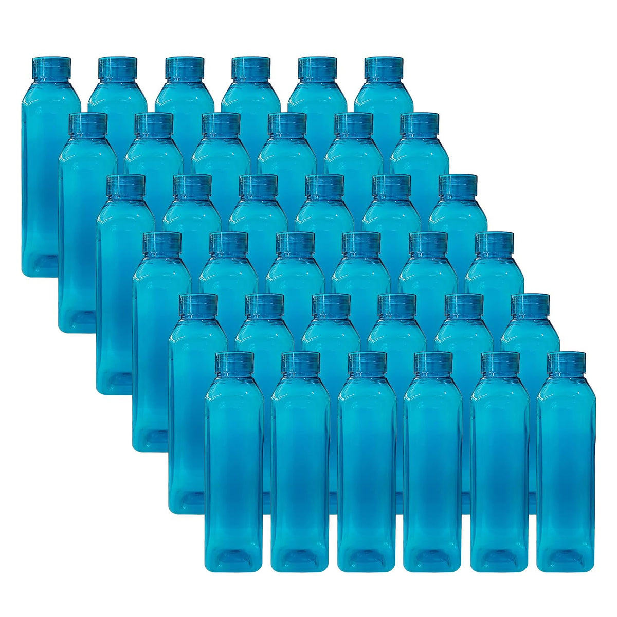 Kuber Industries BPA Free Plastic Water Bottles | Breakproof, Leakproof, Food Grade PET Bottles | Water Bottle for Kids & Adults | Plastic Bottle Set of 6 |Green (Pack of 6)