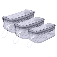 Heart Home Jewellery Kit|Cosmetic Storage Box|Jewellery Box for Women|Travel Pouch|Transparent Makeup kit|3 Different Pouch|Dot-Dori Vanity Pouch|Silver