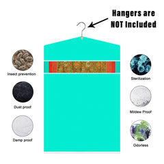 Heart Home Hanging Saree Cover | Non-Woven Plain Hanging Saree Bag | Clothes Saree Stoarge Organizer | Small Transparent View Hanging Saree Cover | Pack of 24 | Green