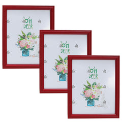 Kuber Industries Photo Frame For Home Décor|Use Horizontal & Vertical|Crystal Clear Glass|Perfect For Home, Office And Shop "21.8x26.9CM"-Pack of 3 (Brown)