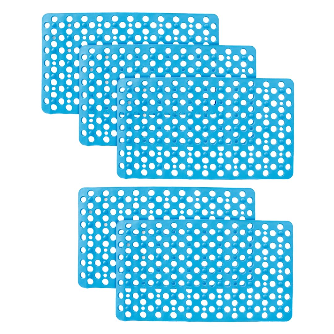 Kuber Industries Bathroom Mat|Anti Slip Mat for Bathroom Floor|Durable,Wear Resistant & Easy to Maintain|Foot Massager Door Mat with Water Drainage Holes|HY-03|40 x 70 cm,Sky Blue (Pack of 5)