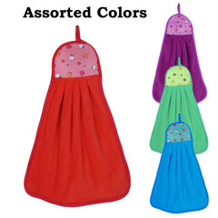 Heart Home Soft Cotton Super Absorbent Hanging Napkin|Hand Towel for Washbasin & Kitchen,Pack of 4,(Assorted)