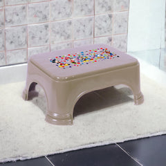 Heart Home Disney Team Stool | Bathroom Square Stool | Plastic Stool For Bathroom | Stool for Kitchen | Bathroom Patla | Support Stool for Bathroom | P6 | Pack of 3 | Brown