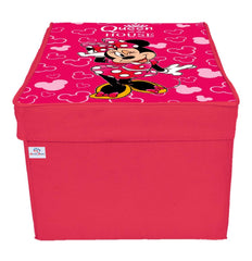 Heart Home Disney Minnie Printed Flodable Storage Box/Organizer For Toys, Cloths And Books With Lid & Handle- Pack of 2 (Pink)-HS43HEARTH26581