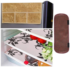Kuber Industries Cloth 3 Pieces Fridge Mat, 1 Piece Handle Cover and 1 Pieces Fridge Top Cover (Multi)-CTKTC2768