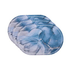 Kuber Industries Bath Mat | PVC Bathroom Mat | Shower Bath Mat | Floor Tub Mat | Diatom Mud Oval Mat | Anti-Skid Shower Bathroom Mat | CF-220814 |Pack of 3| Multi