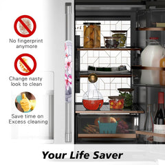 Kuber Industries Fridge Handle Cover | Refrigerator Handle Cover | Fridge Door Handle Protector | Fridge Door Handle Cover | Flower Fridge Handle Cover | 2 Piece Set | Gray