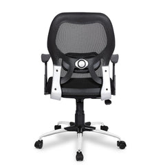 Kuber Industries Ergonomic Office Chairs for Work From Home with Meshback | Comes with Manual Height Adjustable, Armrest Support | Comfy Study Chair for Students with Wheels | Black & Green Seat