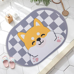 Kuber Industries Bath Mat | PVC Bathroom Mat | Shower Bath Mat | Floor Tub Mat | Diatom Mud Oval Mat | Anti-Skid Shower Bathroom Mat | CF-220819 |Pack of 3| Multi