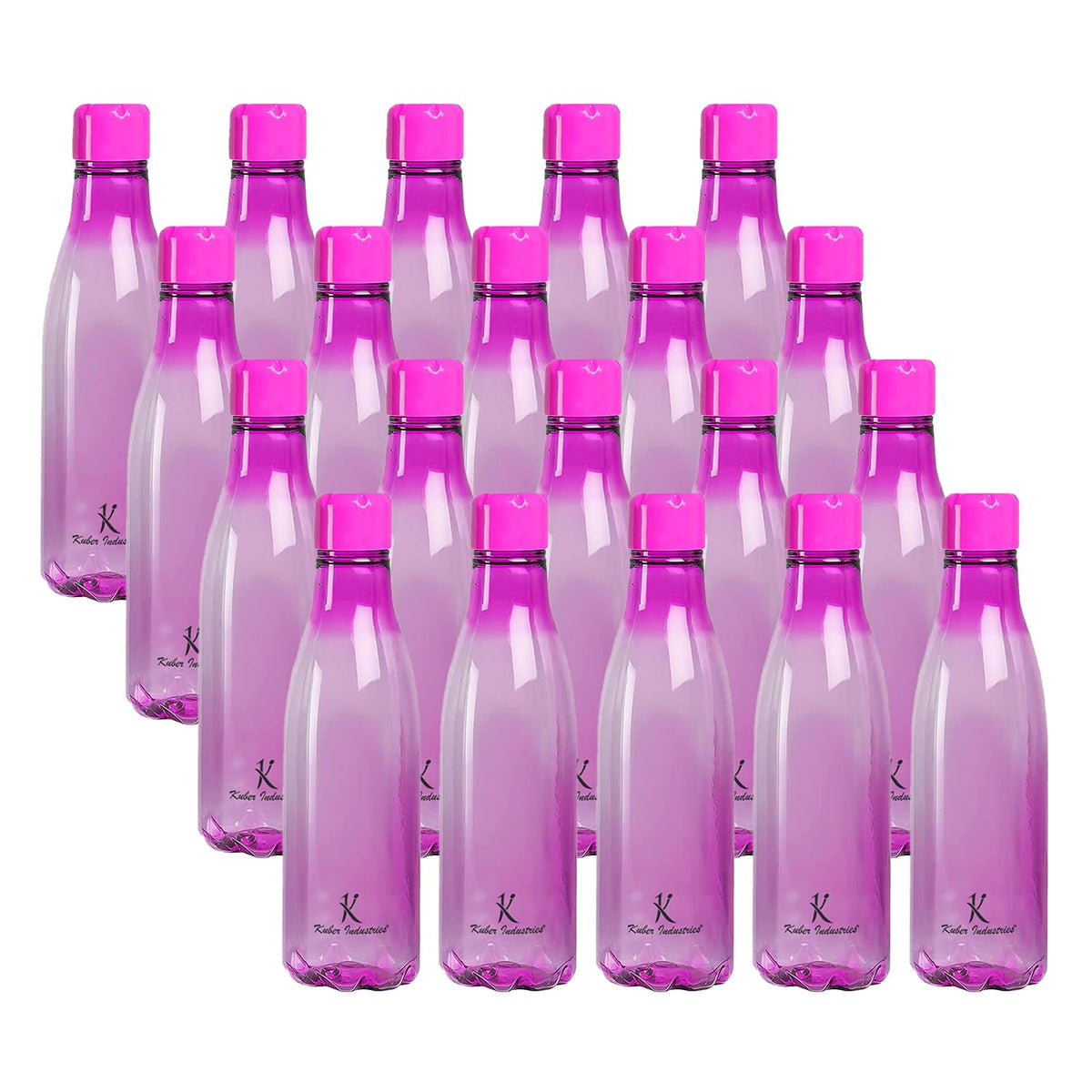 Kuber Industries BPA Free Plastic Water Bottles | Unbreakable, Leak Proof, 100% Food Grade Plastic | for Kids & Adults | Refrigerator Plastic Bottle Set of 4|Purple (Pack of 5)