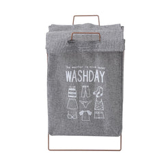 Heart Home Laundry Basket For Clothes|Foldable Laundry Hamper|Basket For Toys, Dirty clothes, Storage "40 LTR" (Grey)
